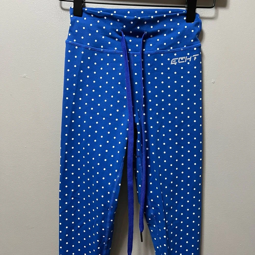 Echt women’s blue polka dot leggings size XS‎_5
